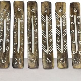 Incensario TABLA Madera 3 diseños Tribal